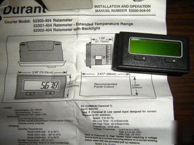 Durant eaton ratemeter 53300404 lithium battery nos