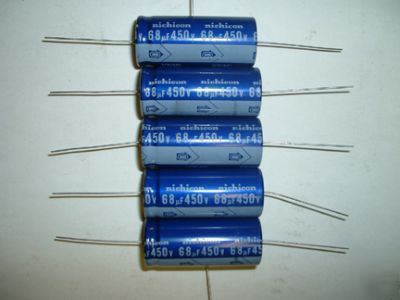 New 10 pcs nichicon axial 450V 68UF capacitor 