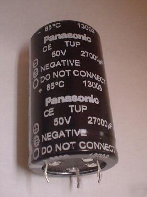 New 2PCS panasonic 50V 27000UF 4 pin snap-in capacitors 