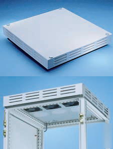 Hoffman vented enclosure top with integral fan tray