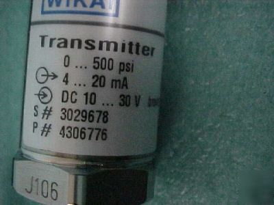 Lot of 2 wika transmitter c-02012 0-500PSI