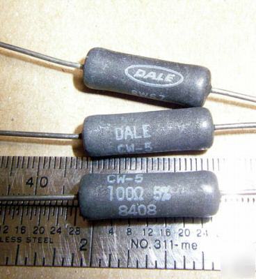 100 ohm 5% @ 5 w silicone wirewound resistors (20 pcs)