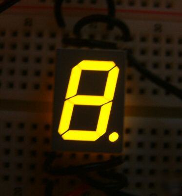 10X temic TDSY5196, 7 segments yellow 13MM led display