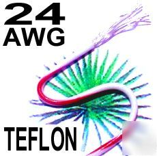 24 awg silver teflon wire 307 feet type e white / red