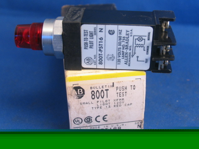 800T-PST16R allen bradley push to test pilot light red