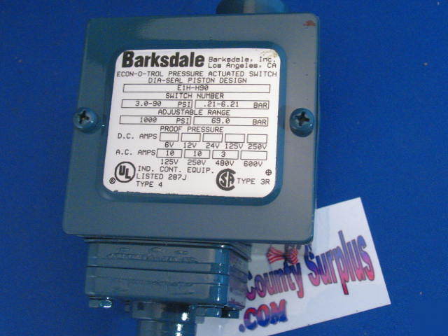 Barksdale pressure actuated switch E1H - H90 V12
