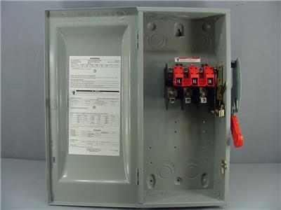 Siemens 100 amp 3-pole safety switch 600 vac HNF363