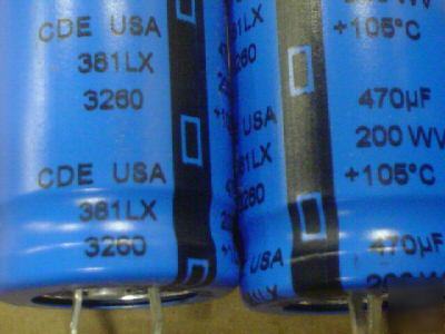 25 cde 200V 470UF mini 105C snap in capacitors