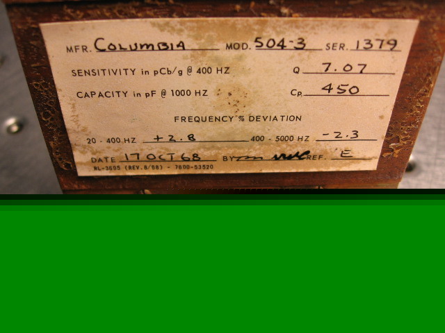 G24655 columbia 504-3 accelerometer