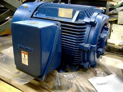 Like new siemens 100 hp motor tefc rewound/ + manuals