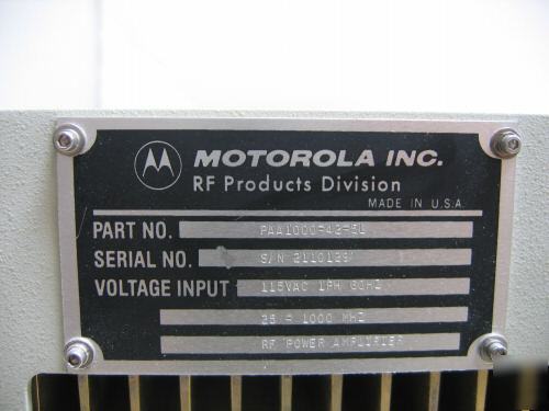 Motorola PAA1000-42-5L rf amplifier, 1 ghz, 5 w, 42 db
