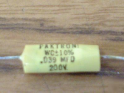 New 100PCS paktron 200V .039UF axial mylar capacitors 