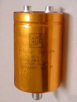 New 2 roe 40V 47000UF computer grade capacitors w/ stud 