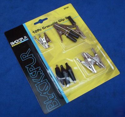 New crocodile clip clips set - 12 piece set - brand 