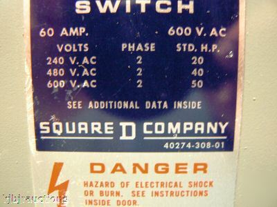 New square d 60 amp safety disconnect switch 