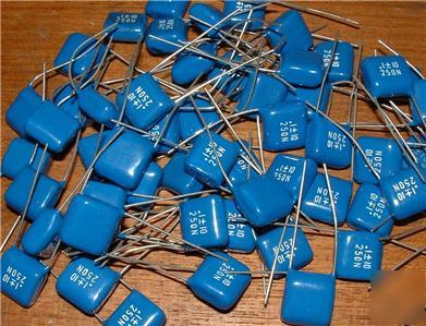50 0.1UF ( 100NF ) 250 vdc polyester capacitors 10MM