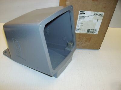 Hubbell pin & sleeve back box BB1001W 100/125 amp 