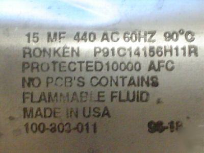 New 1 ronken 440V 15UF a/c motor run capacitor 