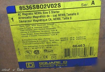 New square d 8536-SBO2-V02S starter 8536SBO2V02S 