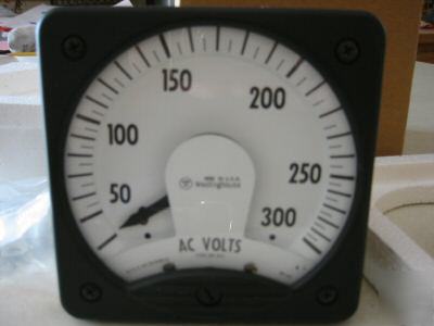 Nos westinghouse voltmeter ac volts 0-300 volt meter