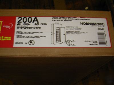 Square d homeline HOM40M200C load center panel 200 amp 