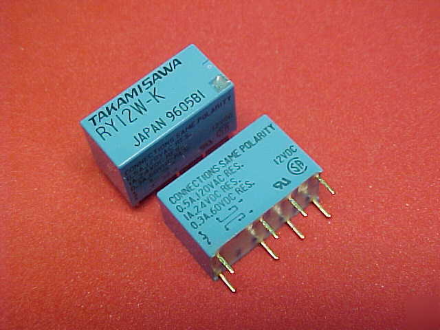 10PC mini takamisawa relay 12VDC dpdt w/diagram relays