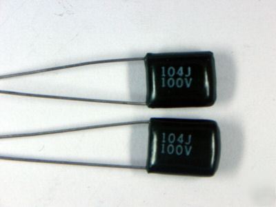 .1UF 100VOLT poly radial capacitor lot of 2