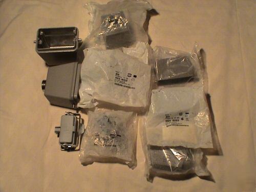 Harting han connectors huge lot of hoods and bulkheads