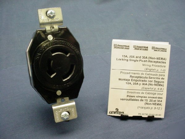 Leviton locking receptacle 20A 250V 10A 600V 7310-bg