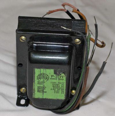 Nos power transformer hv 2500 5MA 2.5V 3A or 6.3V 60HZ