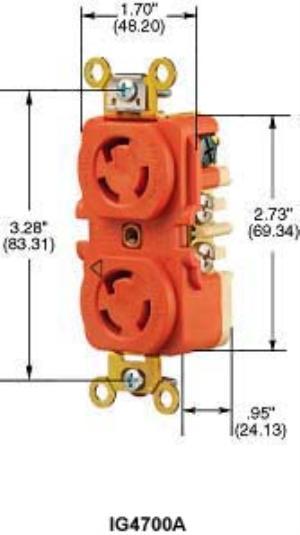 Hubbell IG4700A isolated ground twist-lockÂ® receptacle