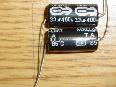 New 100 pcs 400V 3.3UF jamicon mallory axial capacitors 