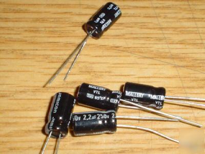 New 500 mallory 250V 2.2UF radial capacitors 