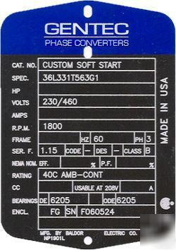 New 50HP softstart cnc/hd rotary phase converter