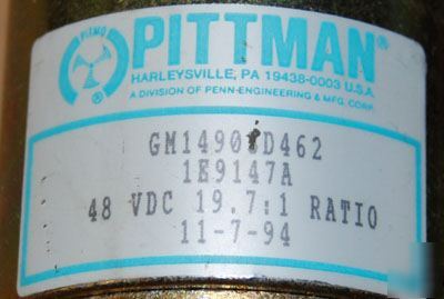 New __ 2 pittman motors __ 48 vdc 19.7:1 ratio