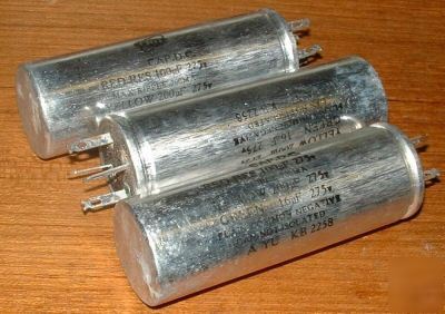 10 vintage ERIE100+200+16 uf at 275 volt capacitors