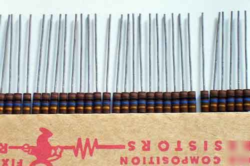 50) 10M 10 meg ohm 1/2W carbon composition resistors 5%