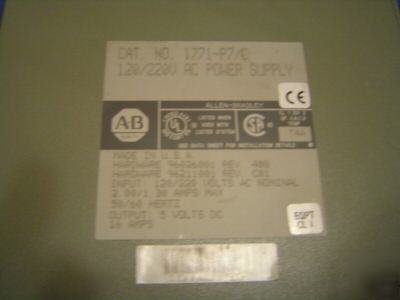 Allen-bradley 1771-P7 c 120/220VAC power supply