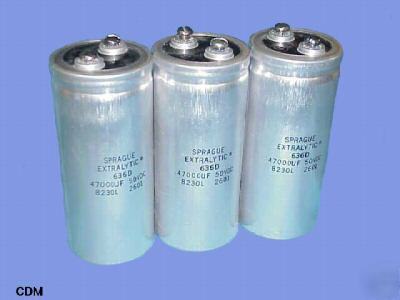 Capacitor, sprague 636D 47000UF 50VDC electrolytic