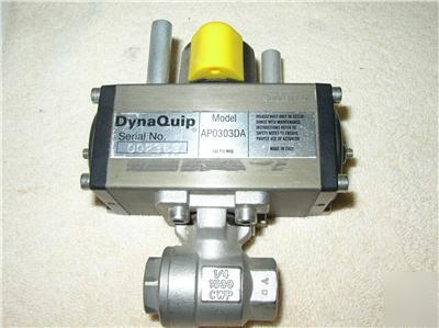 Dynaquip pneumatic actuator stainless steel ball valve