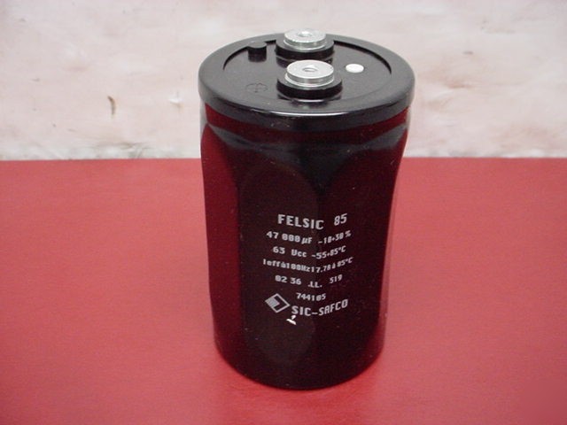 New felsic 85 bc 47000 uf / mfd 63 volt dc capacitor