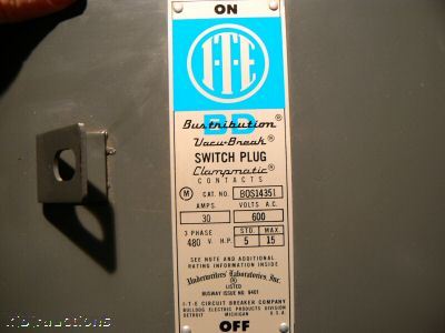 Ite vacu-break clampmatic 30 amp bus plug bos-14351 