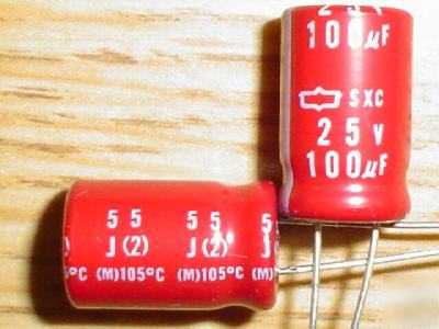 100PCS ucc 25V 100UF radial 105C low esr capacitors