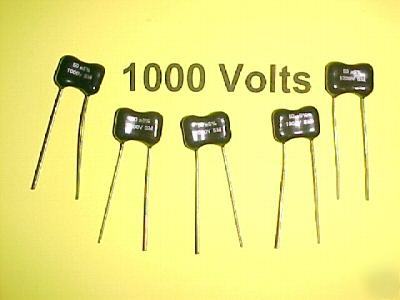 500PF @ 1000 volts dipped silver mica capacitors qty=5