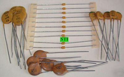 Ceramic capacitor kit 15PF, 43PF, 2000PF, 5600PF qty 25