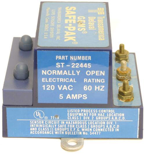 Gems safe-pak st-22445 120 vac 5 amp switch sensor