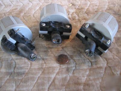 Lot of 3 used 20 amp 277 vac grounding plug (s)