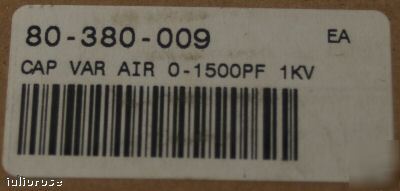 New air variable parallel plate capacitor 1KV 0-1500PF 