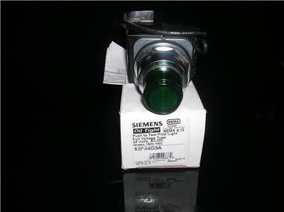 Siemens 52PA6D3A push to test pilot light green 