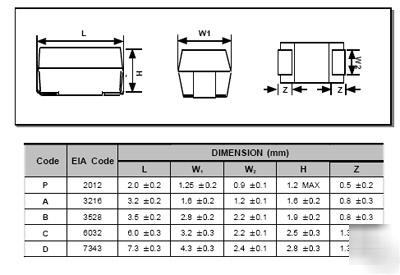 Vishay 10UF 10V 10% 1206 tantalum capacitors 2,000 pc